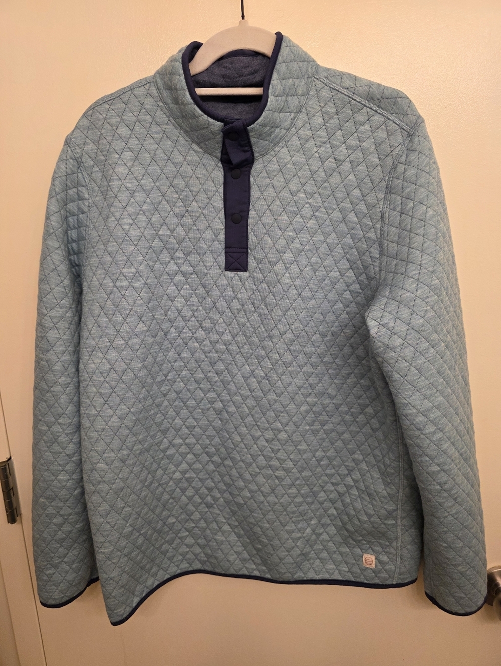 Marine Layer Mens Reversible Quilted Snap Pullover